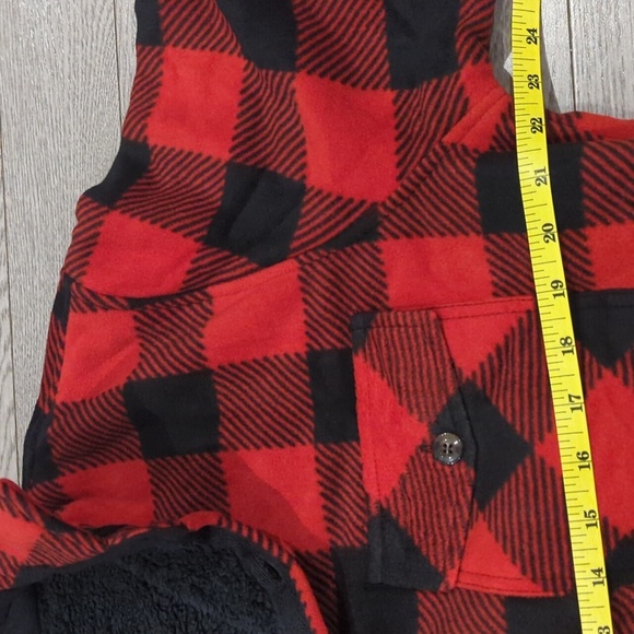 Men's Red & Black Lumberjack Sherpa Lined Plaid Button Down Jacket - Size Large - Picture 5 of 6
